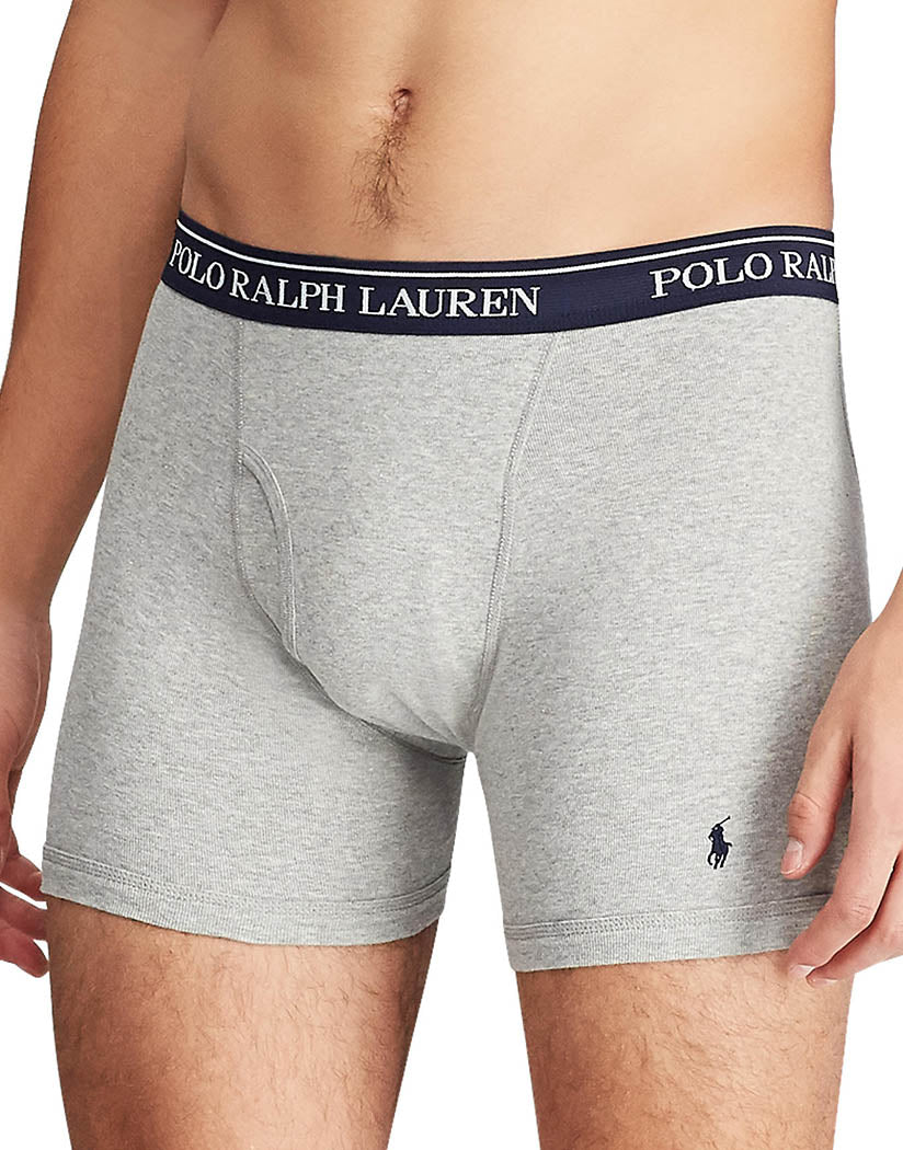 Andover Heather/ Aerial Blue/ Rugby Royal/ Red/ Cruise Navy Flat Polo Ralph Lauren Classic Fit Cotton Boxer Brief 5-Pack RCBBP5