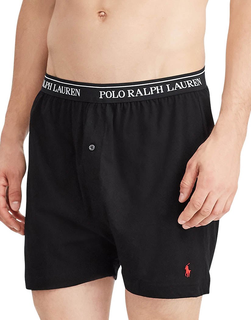 Andover Heather/ Andover Heather/ Madison Heather/ Polo Black/ Polo Black Front Polo Ralph Lauren Classic Fit Cotton Knit Boxer 5-Pack RCKBP5