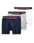 Cruise Navy/ Andover Heather/ White Flat Polo Ralph Lauren Breathable Mesh Boxer Brief 3-Pack RMBBP3