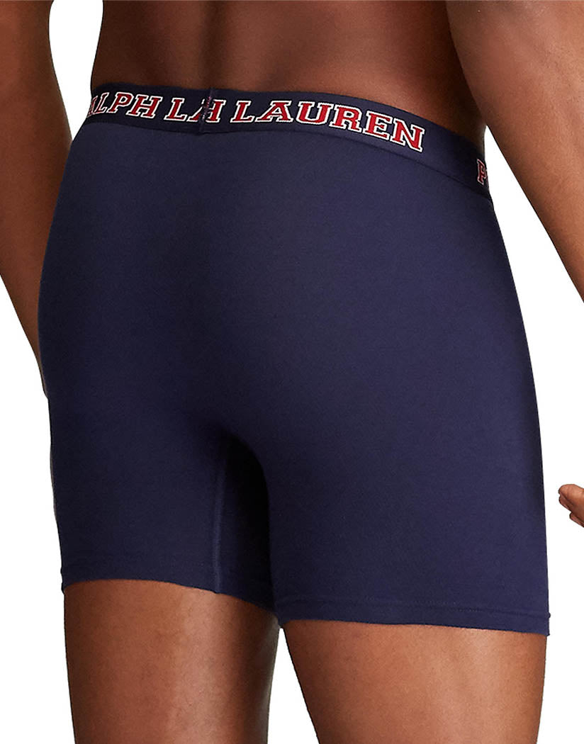 Cruise Navy/ Andover Heather/ White Back Polo Ralph Lauren Breathable Mesh Boxer Brief 3-Pack RMBBP3