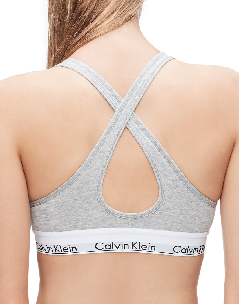 Heather Grey Back Calvin Klein Women Modern Cotton Stretch Lightly Lined Racerback Bralette QF1654