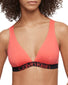 Punch Pink Front Calvin Klein Comfort Cotton Unlined Triangle Bralette QF6577