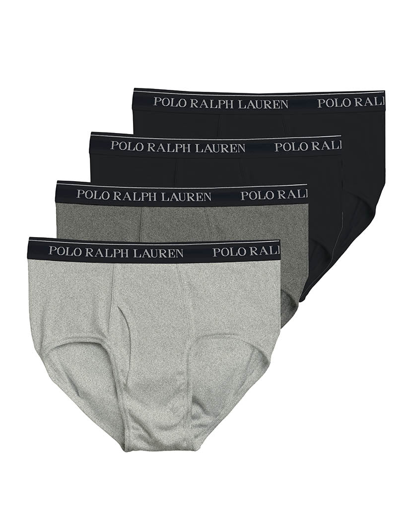 Andover Heather/ Madison Heather/ Polo Black/ Polo Black Flat Polo Ralph Lauren 4-Pack Classic Fit Brief with Wicking RCF3P4