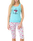 Light Blue Front LALA sleepwear by Rene Rofe I Love Coffee Racerback Capri Set 544969-F582