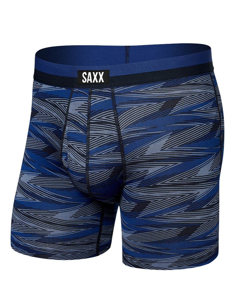 Lighting Stripe/Blue Front SAXX Sport Mesh Boxer Brief Fly SXBB12F