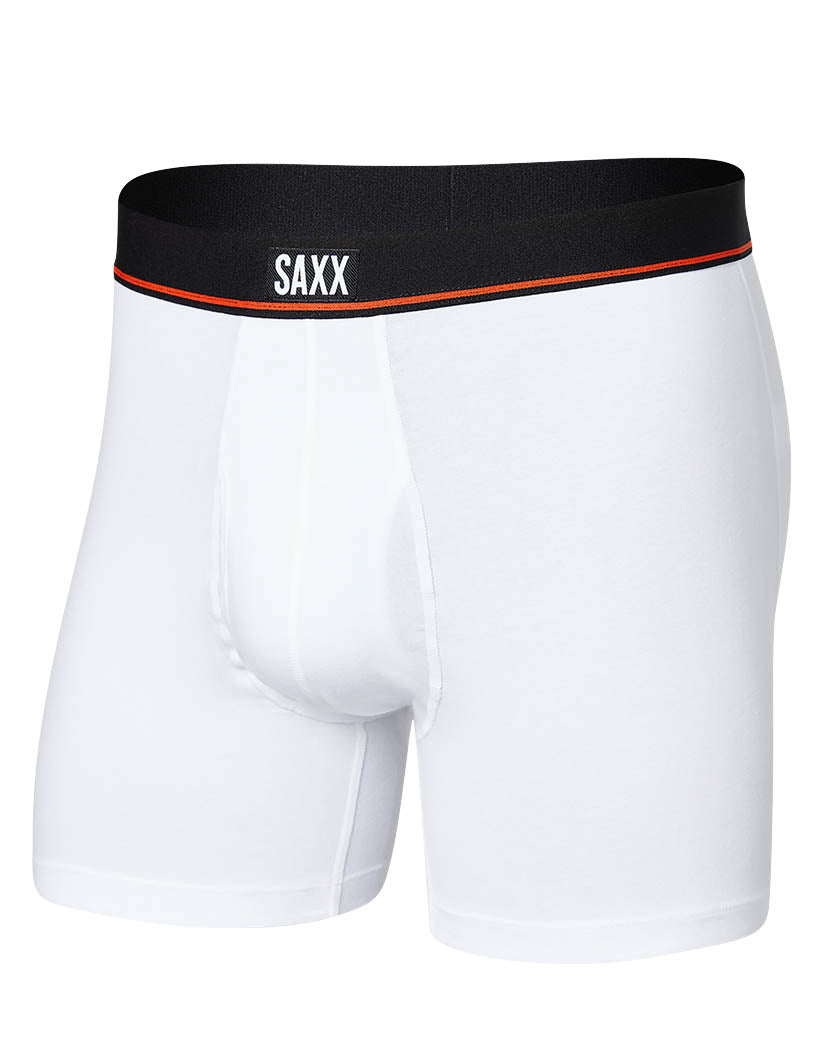 White Front SAXX Non-Stop Stretch Cotton Boxer Brief Fly SXBB46