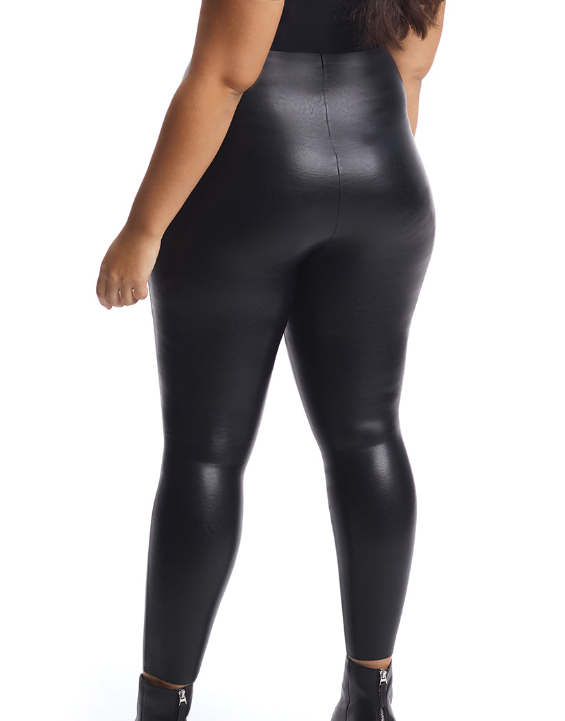 Black Back Commando Faux Leather Legging With Perfect Control SLG06