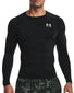 Black/White front Under Armour HeatGear Armour Compression Long Sleeve 1361524