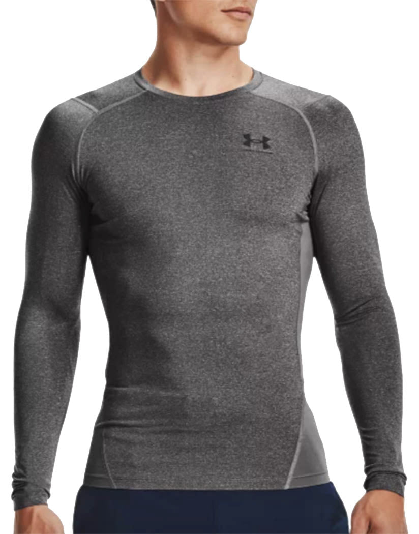 Carbon Heather/Black front Under Armour HeatGear Armour Compression Long Sleeve 1361524