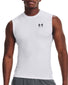white/black front Under Armour HeatGear Armour Compression Sleeveless Tank 1361522