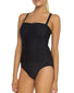 Black Front TOGS Gathered Black Bandeau One Piece 1009012