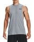 Steel Light Heather/Black Front Under Armour Left Chest Cut Off Tank 1329286