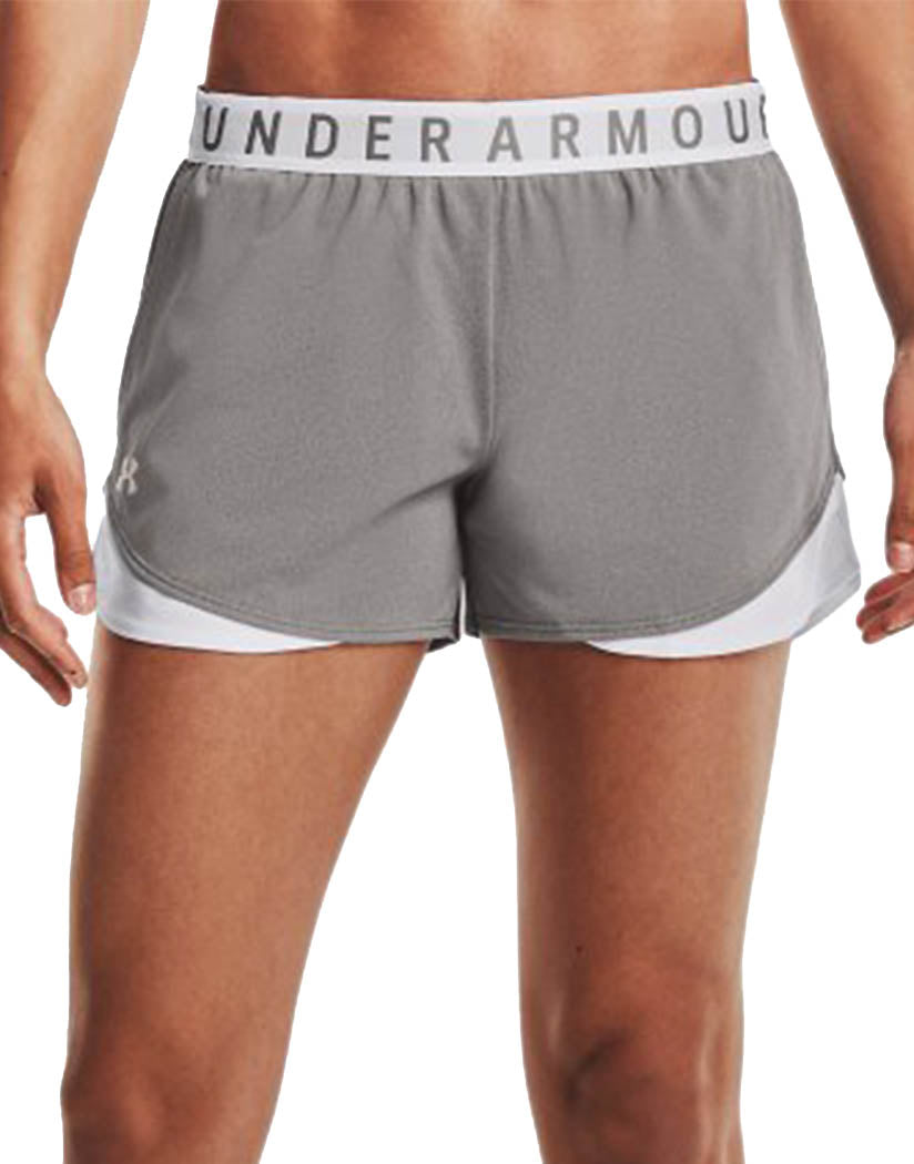 True Gray Heather/White/White Front Under Armour Play Up Shorts 3.0 1344552