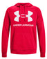 Red/Onyx White Front Under Armour Rival Fleece Big Logo Hoodie 1357093