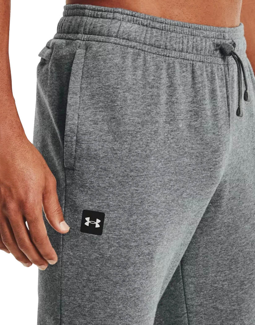 Pitch Gray Light Heather/Onyx White Front Under Armour Rival Fleece Joggers 1357128