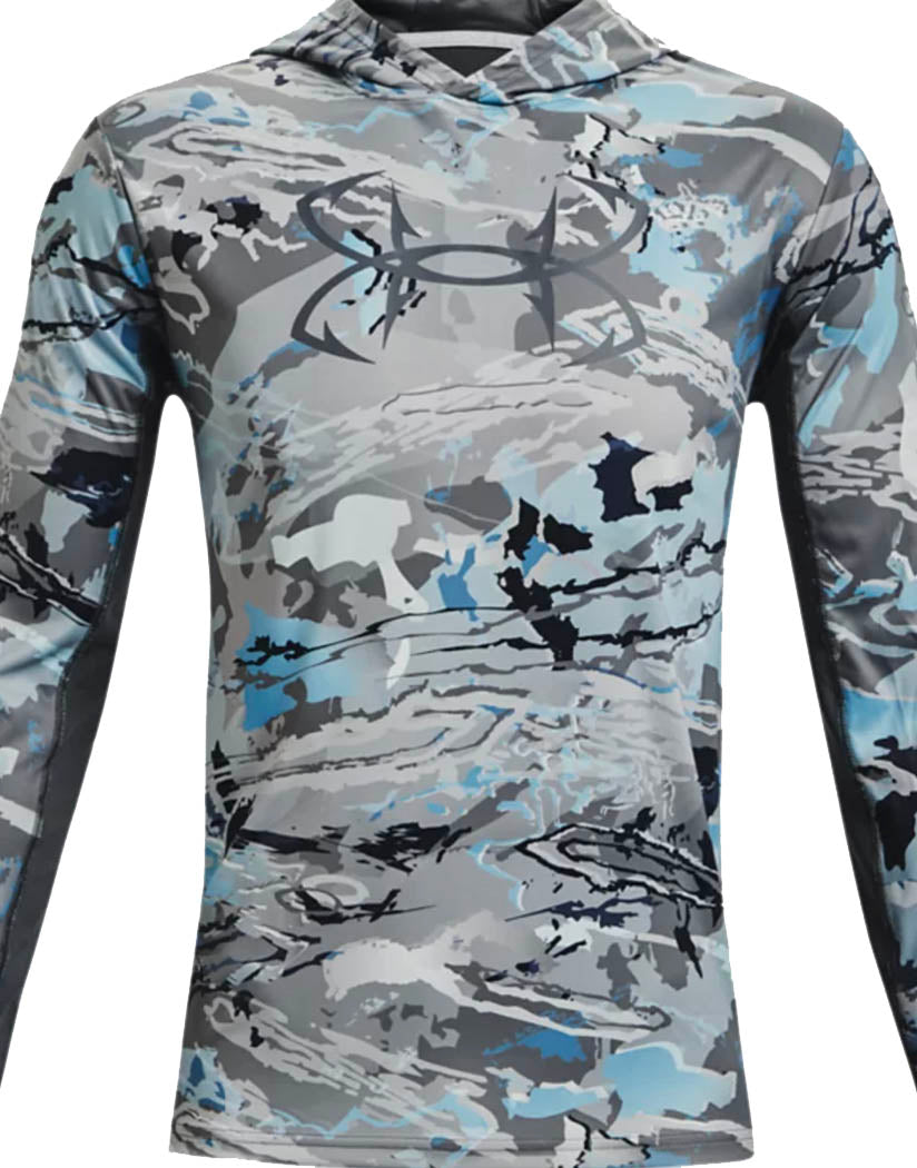 Hydro Camo/ Pitch Gray Front Under Armour Iso-Chill Shrbrk Camo Hoodie 1361274