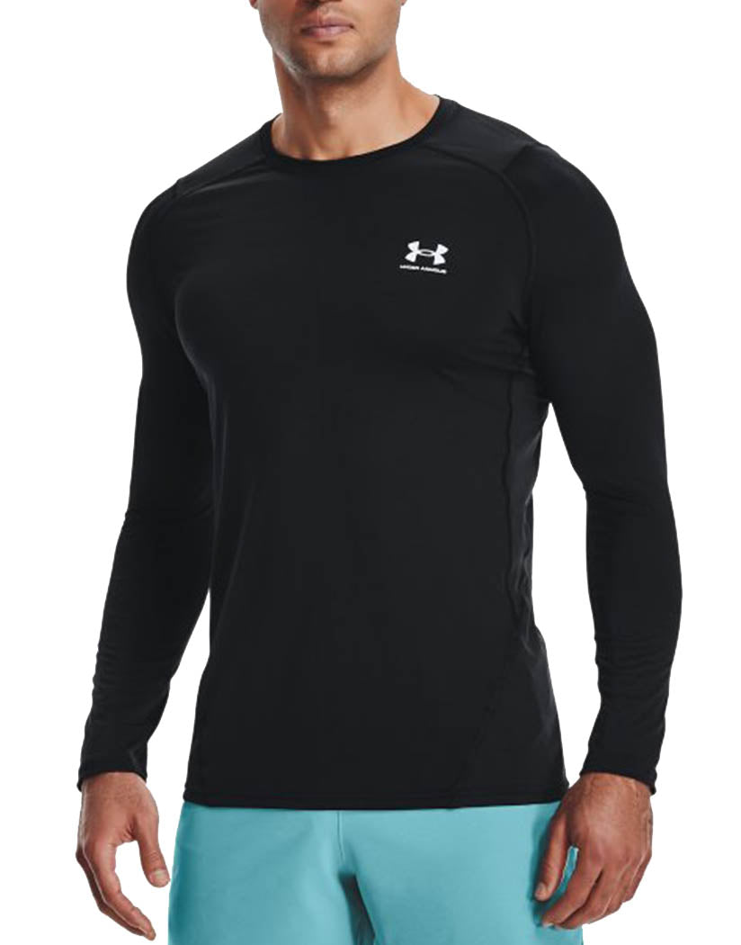 Black/White Front Under Armour HeatGear Armour Fitted LS 1361506