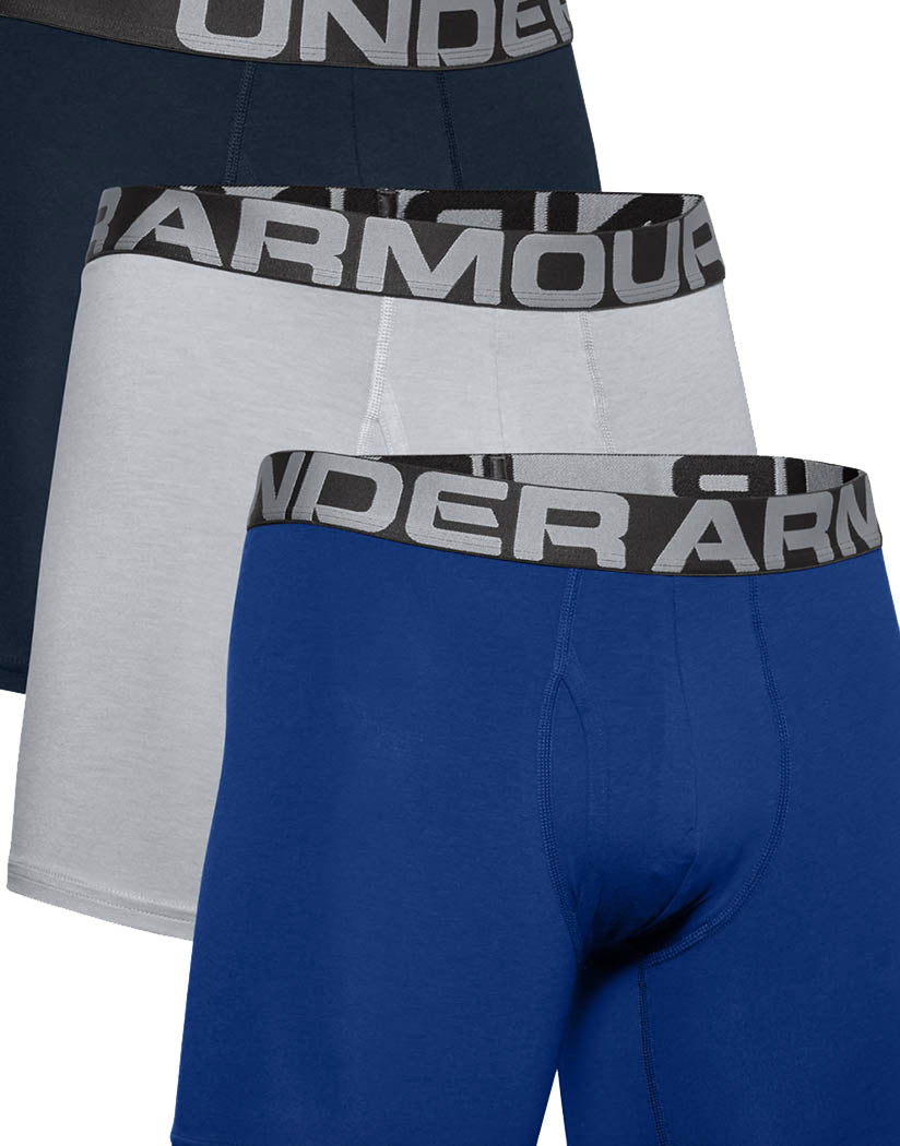Royal/Academy/Mod Gray Medium Heather Front Under Armour Charged Cotton 6in 3 Pack 1363617