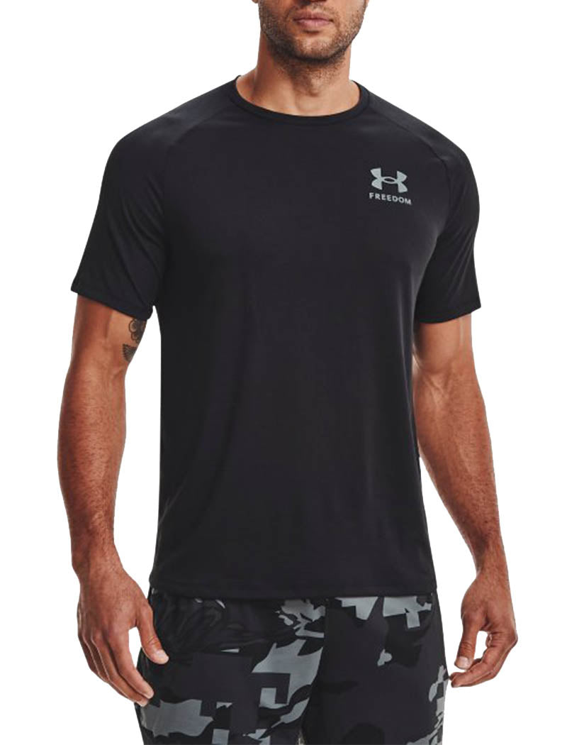 Black/Pitch Gray Front Under Armour Freedom Tech SS T 1369468