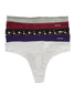 Grey Heather/ Rebellious/ Twinkle Black/ Liberty Purple/ White Flat Calvin Klein Women Form 5-Pack Thong QD3746