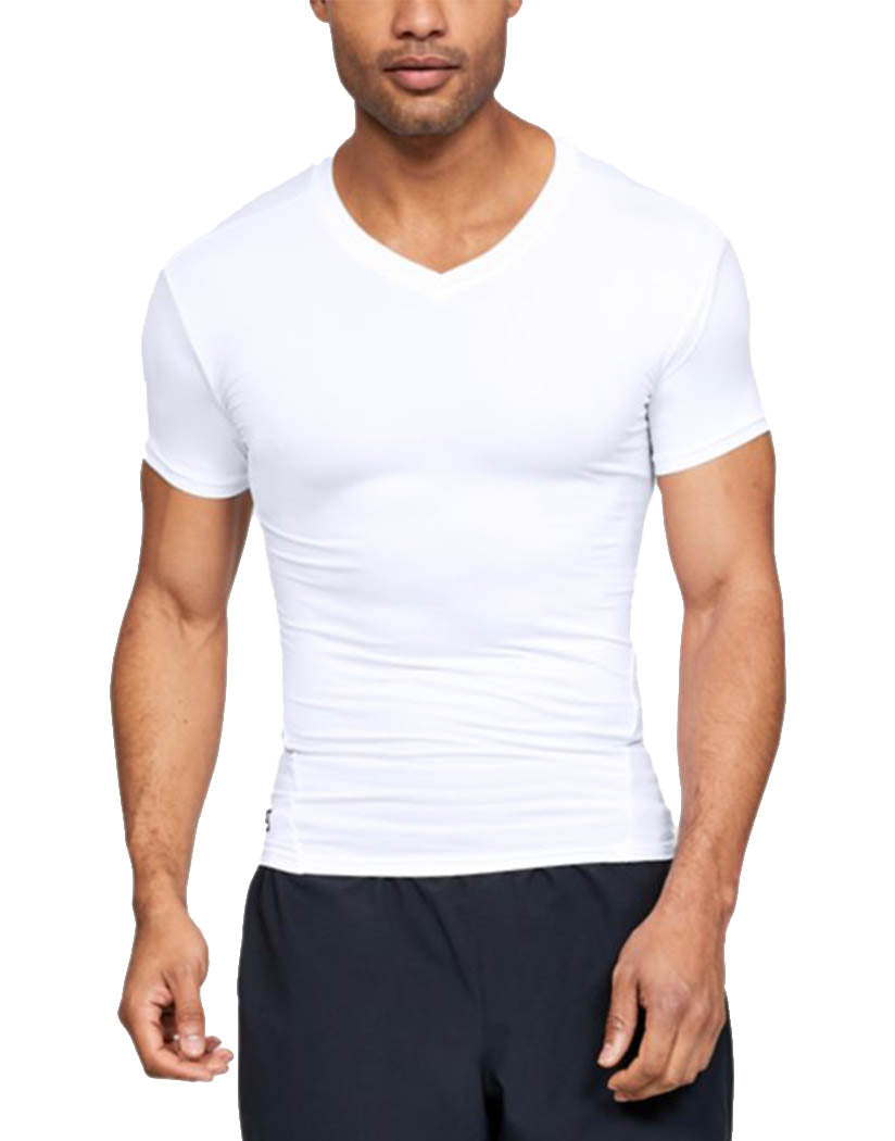 White/ Clear Front Under Armour Tactical Heat Gear Compression V-Neck Shirt 1216010