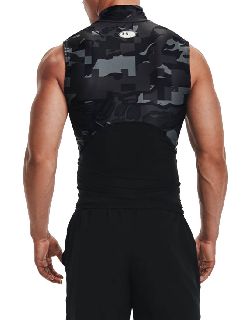 Black/White Back Under Armour HG ISo-Chill Compression Sleeveless Camo Shirt 1361520