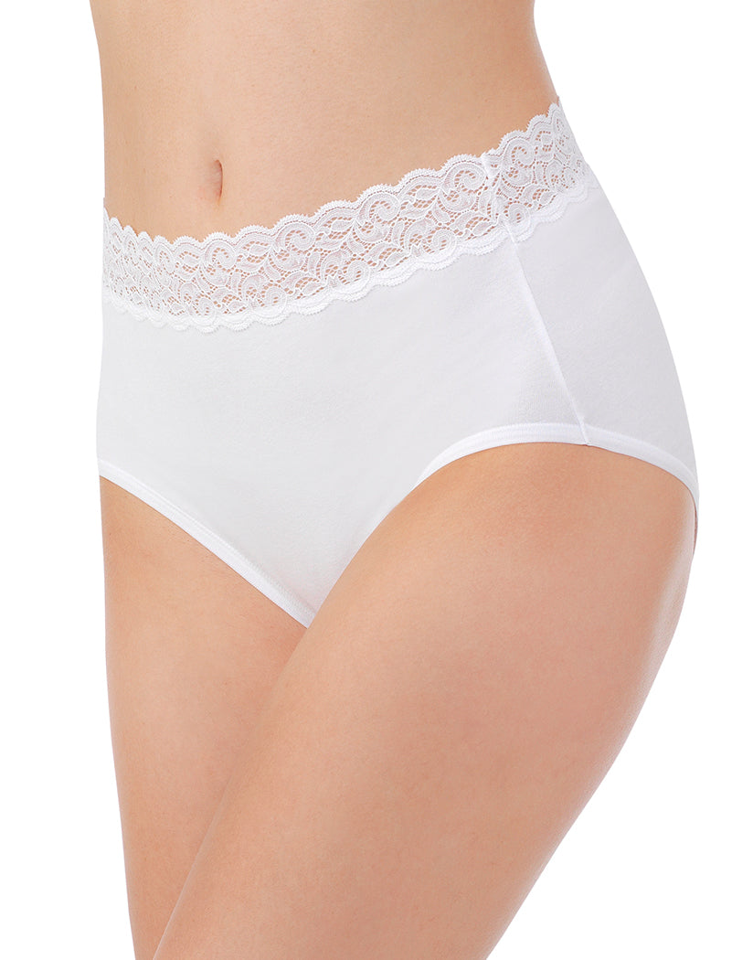 Star White Front Vanity Fair Flattering Lace Cotton Brief 13396