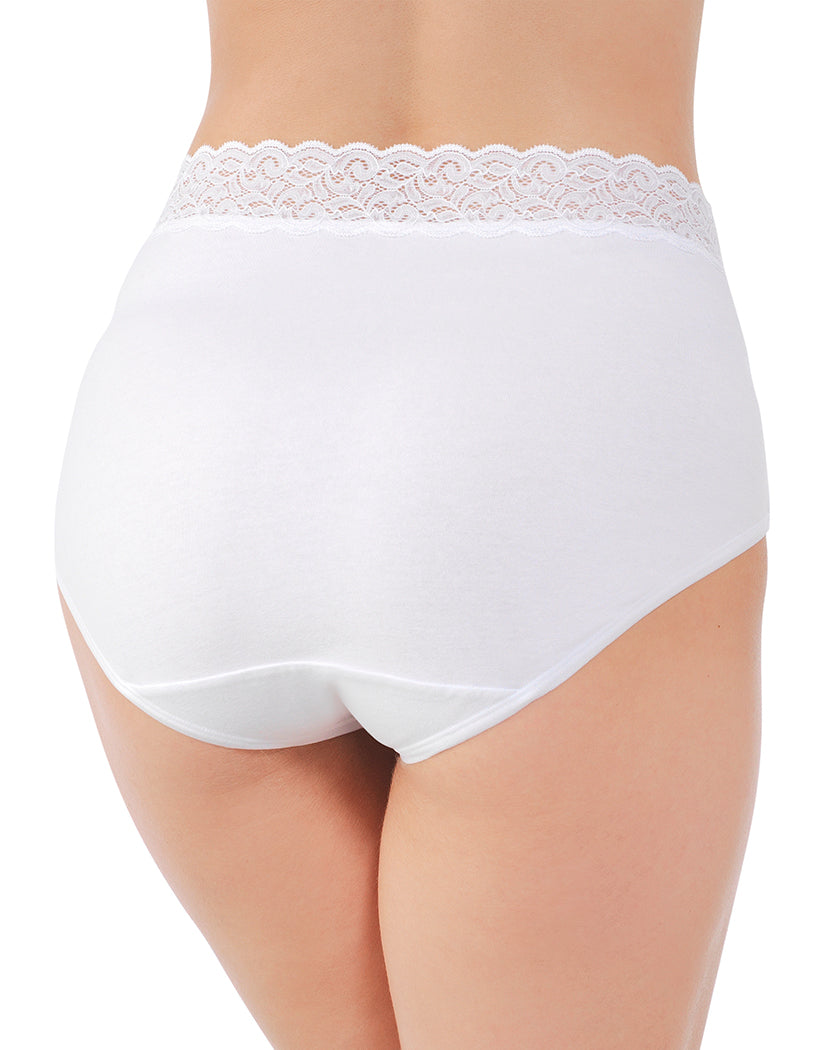 Star White Back Vanity Fair Flattering Lace Cotton Brief 13396