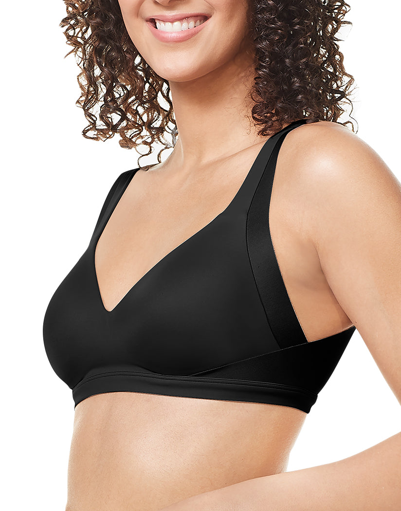 Black Front Warner's No Side Effects Alpha Sized Wirefree Contour Bra RA2231A