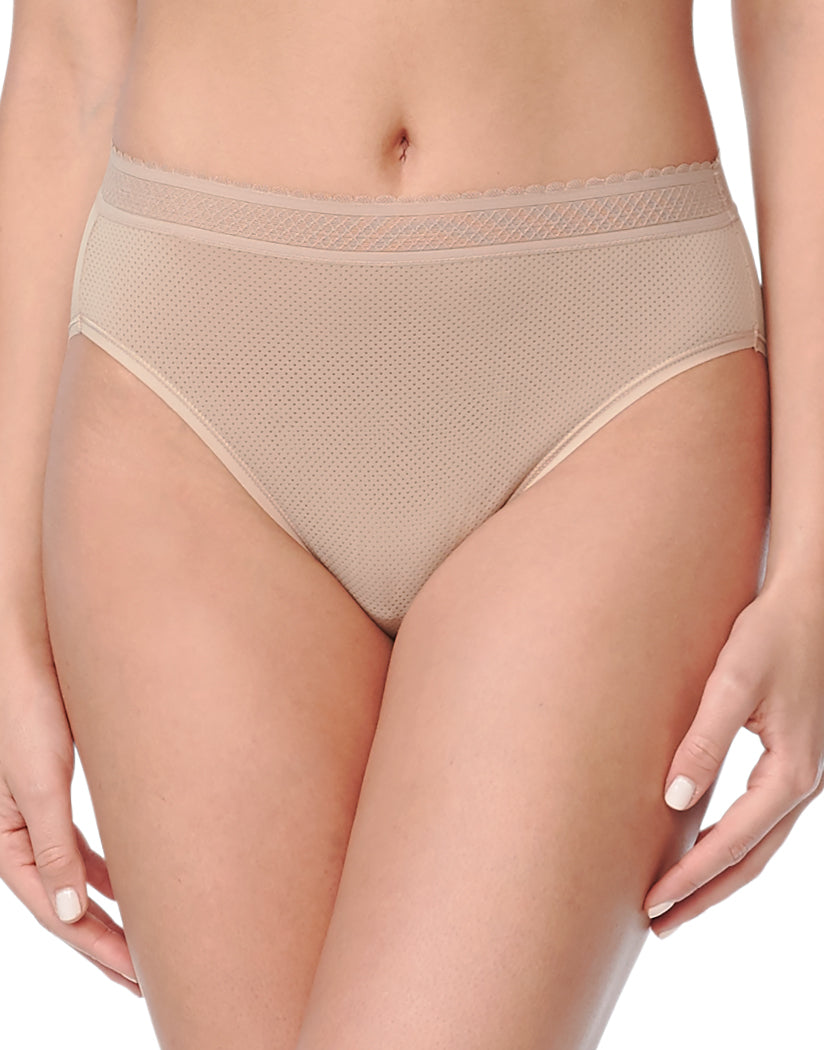 Toasted Almond Front Warner's Breathe Freely Hi-Cut Brief RT4901P
