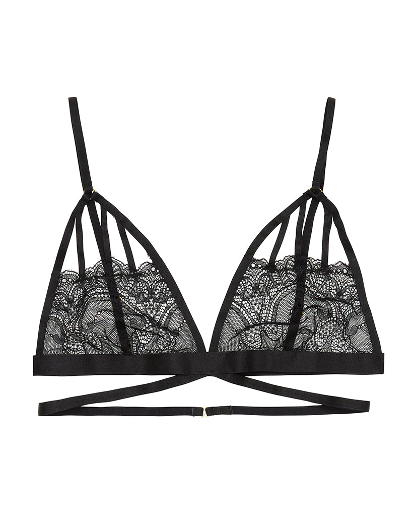 Black Floral Lace Front Wolf & Whistle Frankie Lace Bralette WWL439