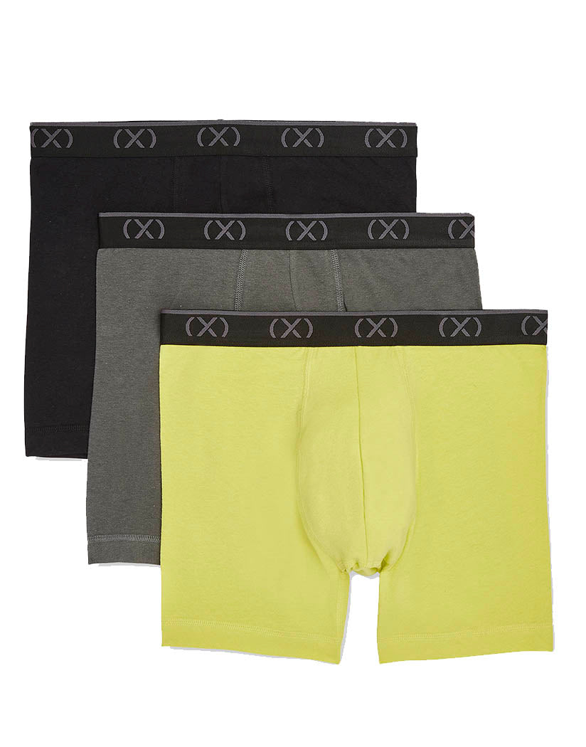 Black/Lead/Neon Yellow Flat 2xist 3-Pack Boxer Brief X40066