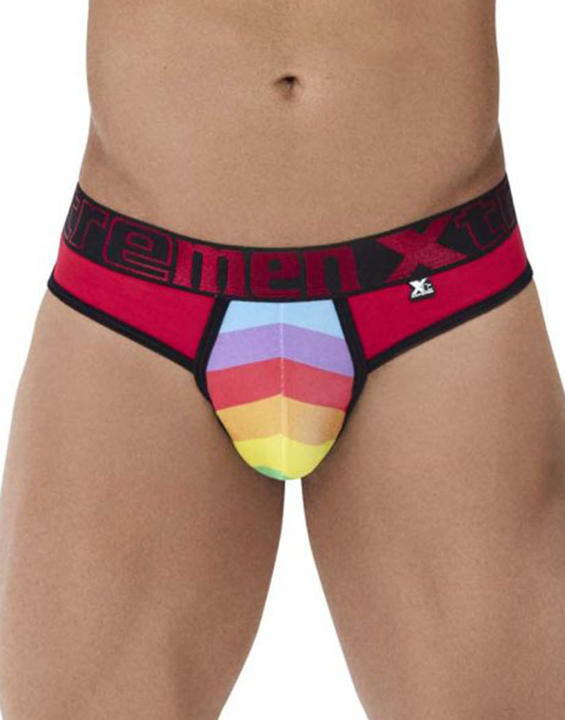 Red Front Xtremen Microfiber Pride Thong 91086