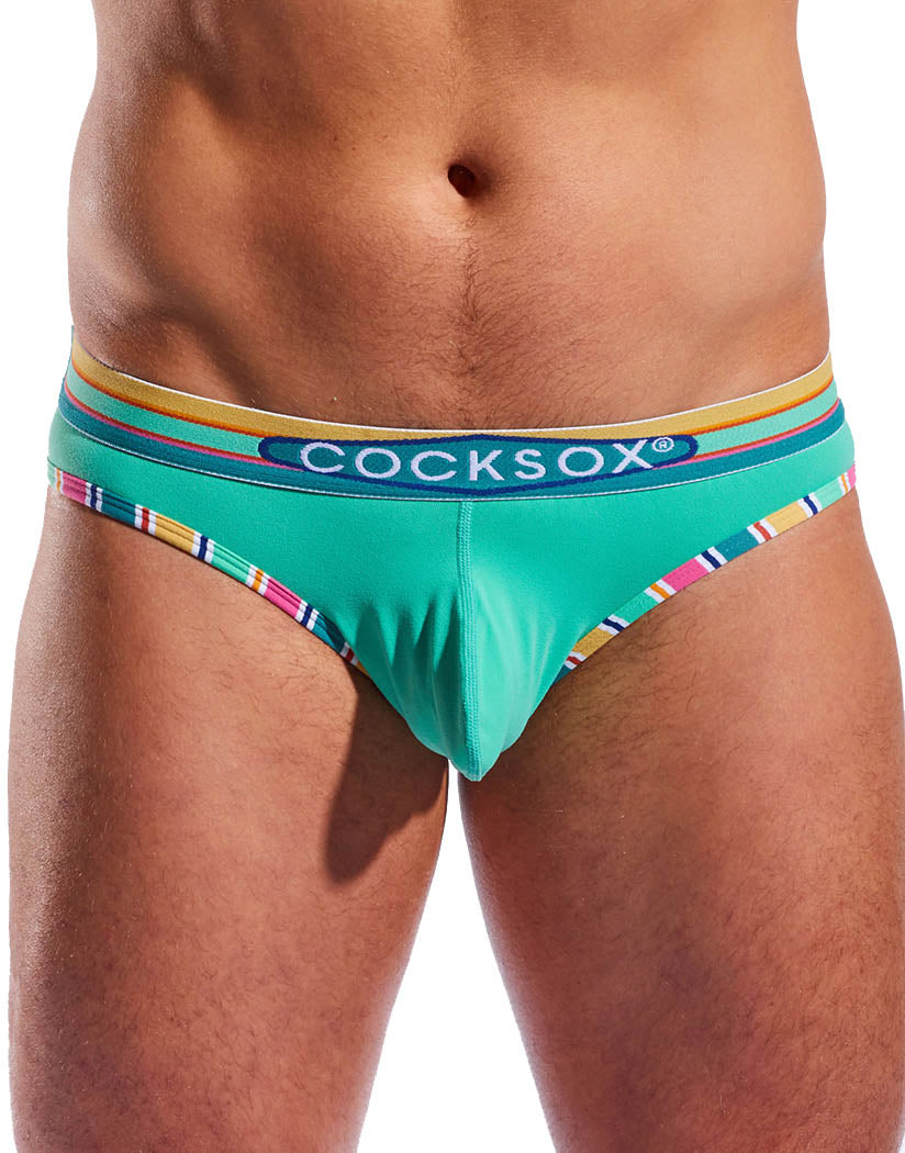Clearwater Green Front Cocksox Waistband Brief CX03BD