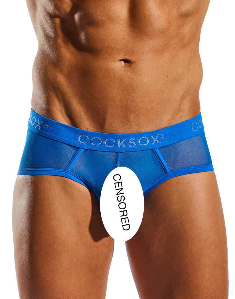 Tranquil Blue Front Cocksox Mesh Sports Brief CX76ME