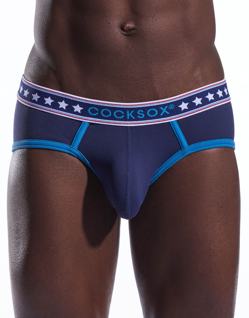 Patriot Blue Front Cocksox American Collection Solid Sports Brief CX76N