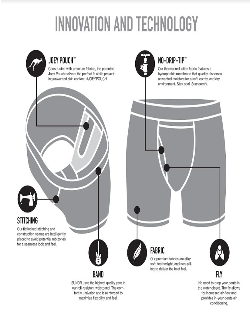 Tiki Front 2UNDR Men's Swing Shift Boxer Brief Underwear Print 2U01BB