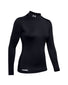 Black Front Under Armour Women ColdGear Fitted Long Sleeve Mock 1215968