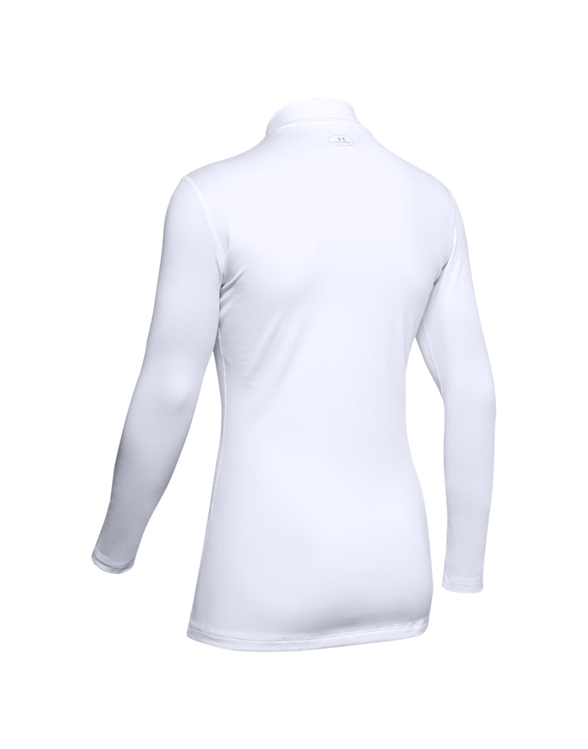 White Back Under Armour Women ColdGear Fitted Long Sleeve Mock 1215968