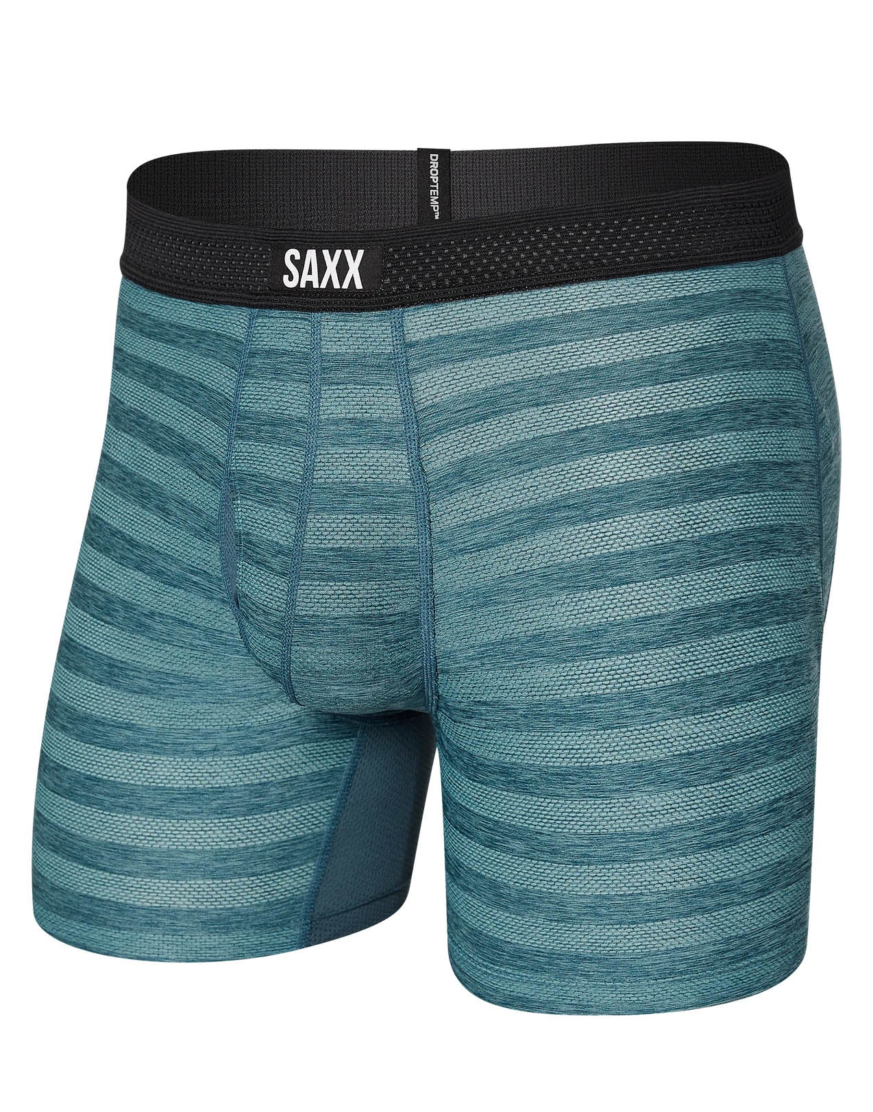 Washed Teal Heather Front SAXX Hot Shot Boxer Brief Fly SXBB09F